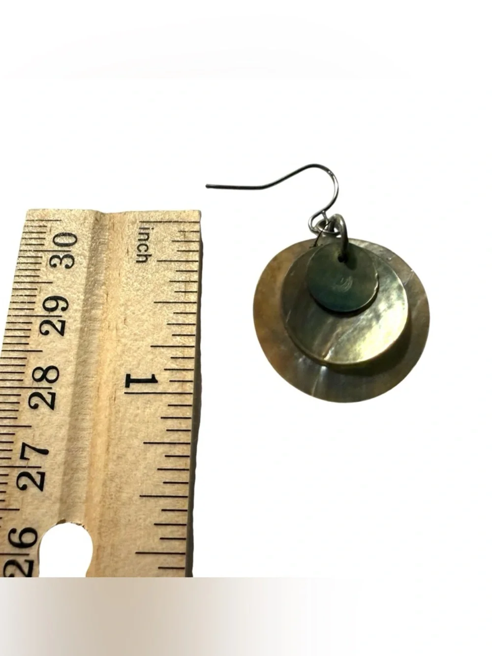 Mother-of-Pearl Oyster Shell Like Disc Drop Earrings Coastal